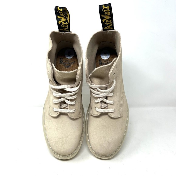 Dr Martens 101 Mono Warm Sand Men 8 Women 9 Suede 6 Eye Lace Up Combat Boots New - Picture 5 of 7